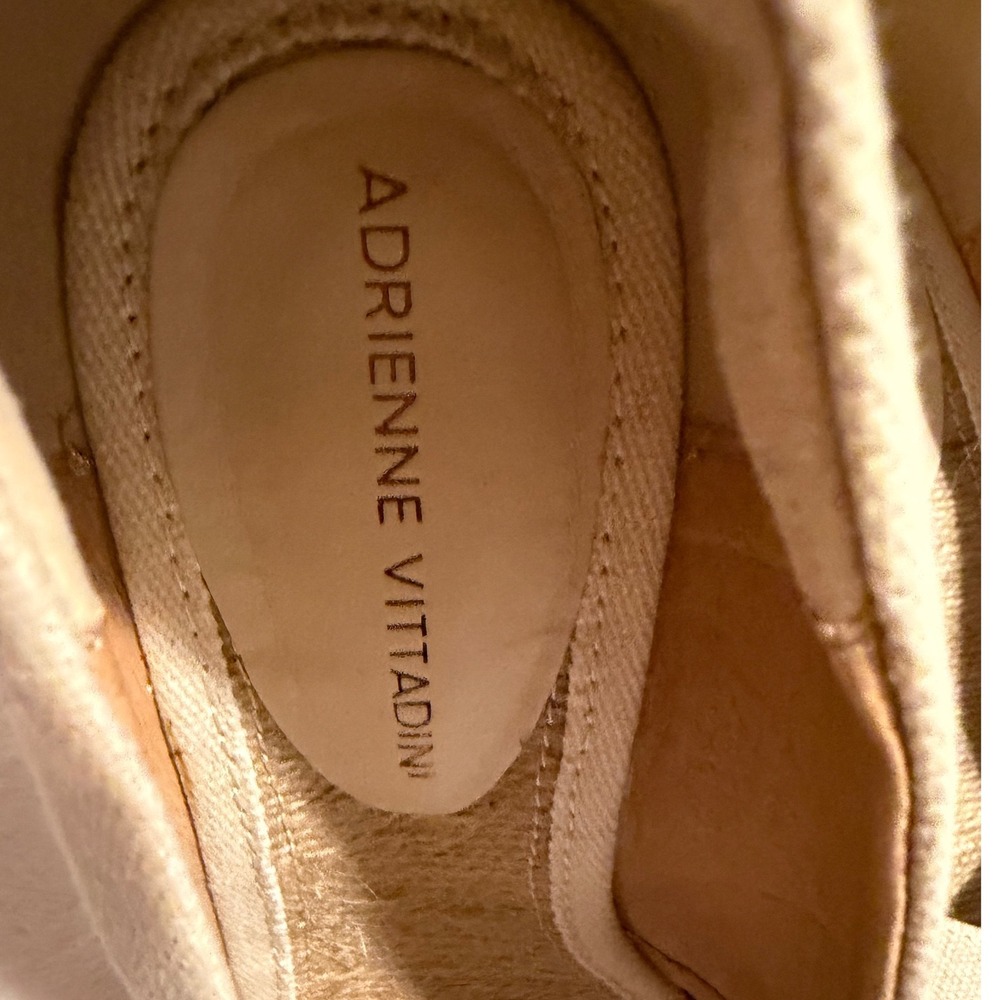 Adrienne Vittadini Bailee Beige Canvas Espadrille Wedge Sandals Womens 6.5M - Picture 6 of 12